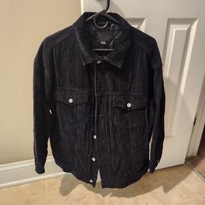 (BDG) Black Corduroy Button Up Collared Jacket, Fits XS-S